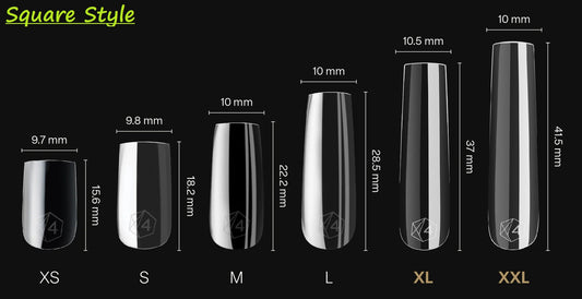 Square Style Sizing Kit for Press-On Nails