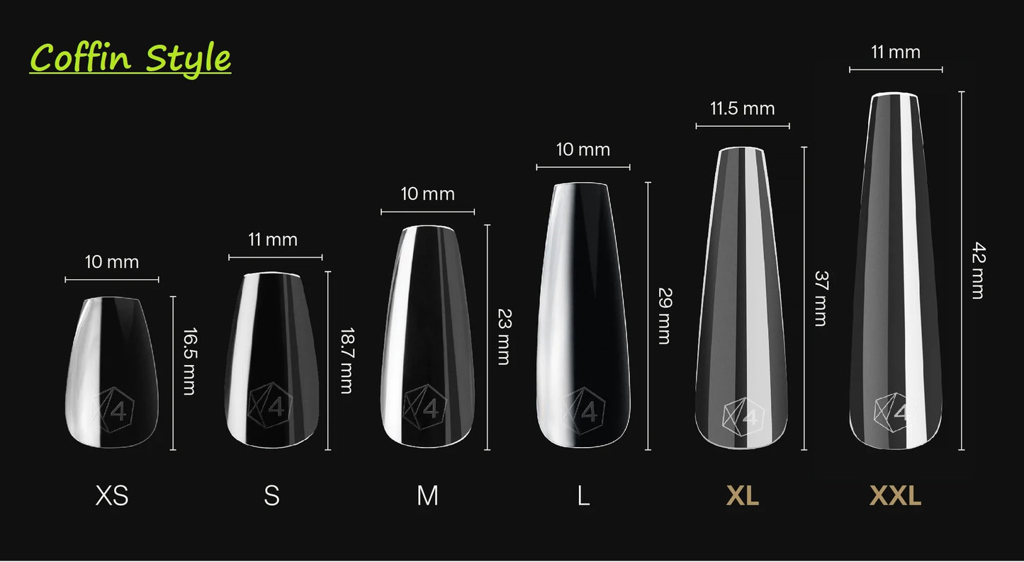 Coffin Style Sizing Kit for Press-On Nails